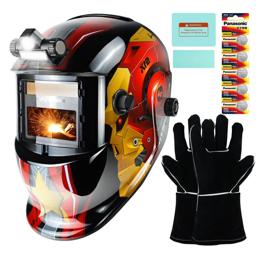 Auto Darkening Welding Helmets with LED Light