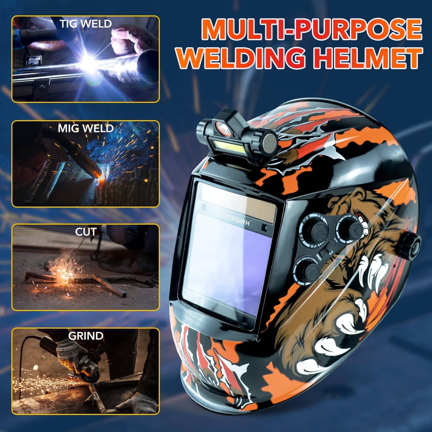 1/1/1/1 Large Viewing Auto Darkening Welding Helmet