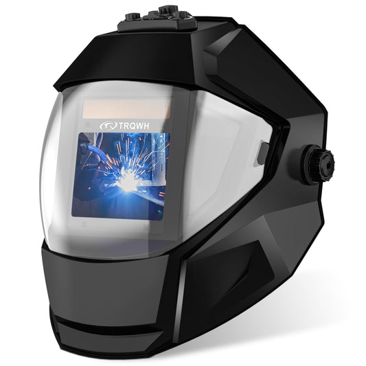 Auto Darkening Welding Helmet with Panoramic View (Black)